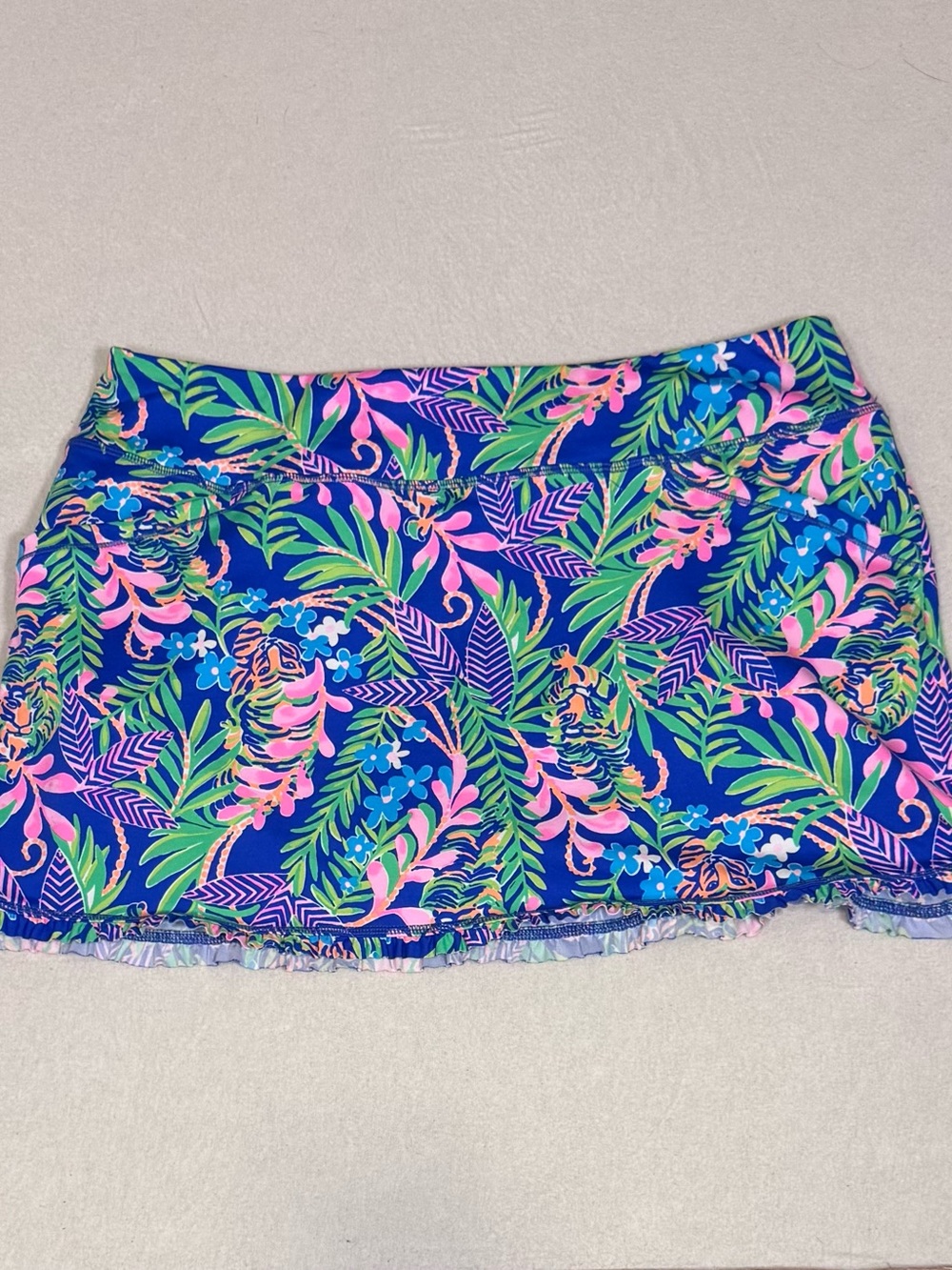 Lilly Pulitzer Blue w/ Pink & Green Tropical Print skort,tennis, golf,Athleisure